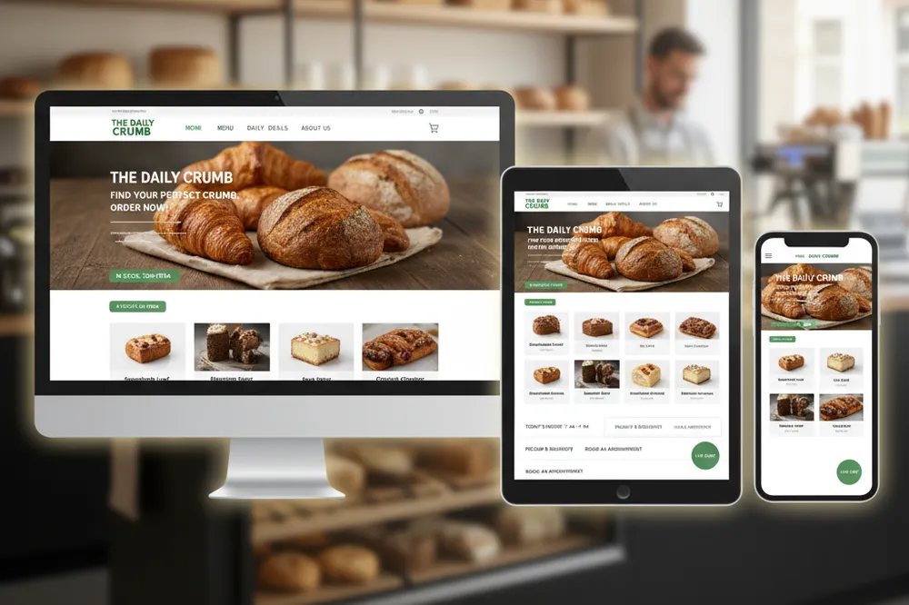 The Daily Crumb responsive website example