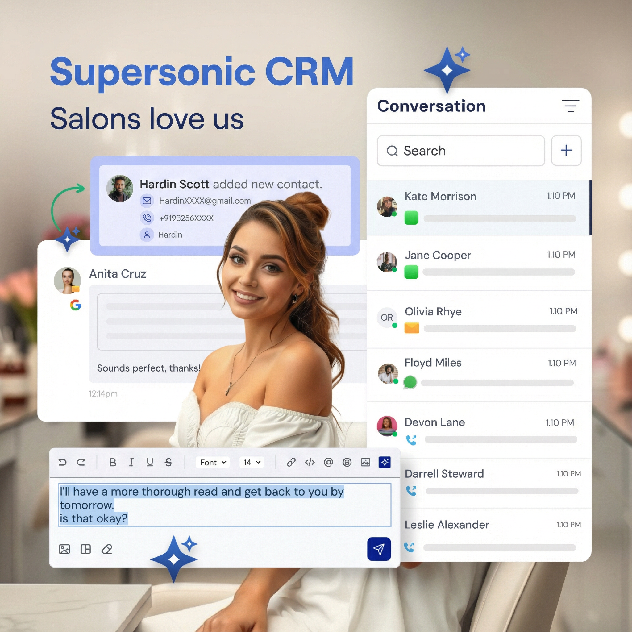 Supersonic CRM demo on laptop