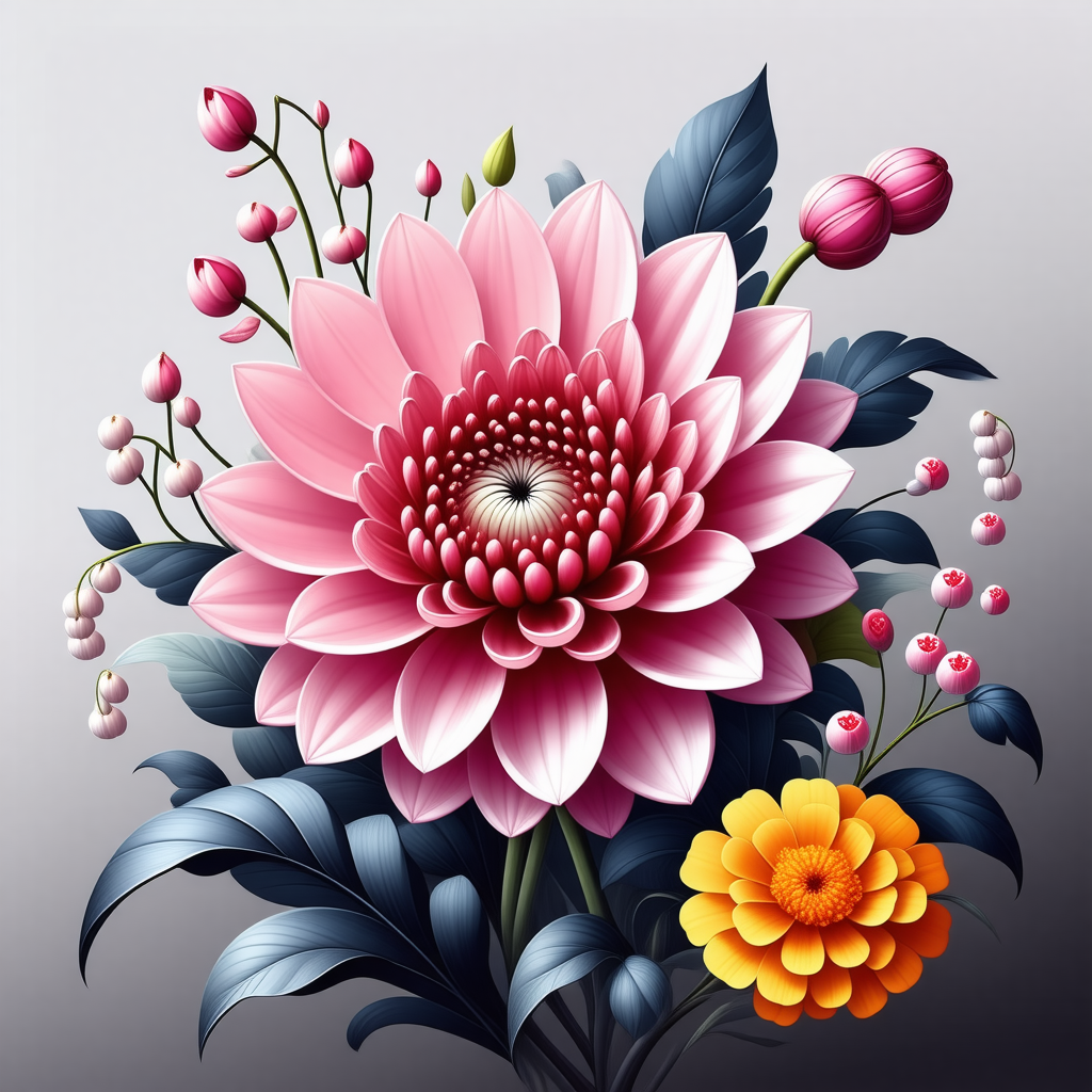 Chrysanthemum, Lilly of the Valley & Marigold Flowers