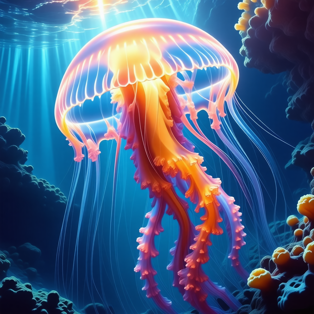 Glowing Jellyfish: A Neon Underwater Fantasy