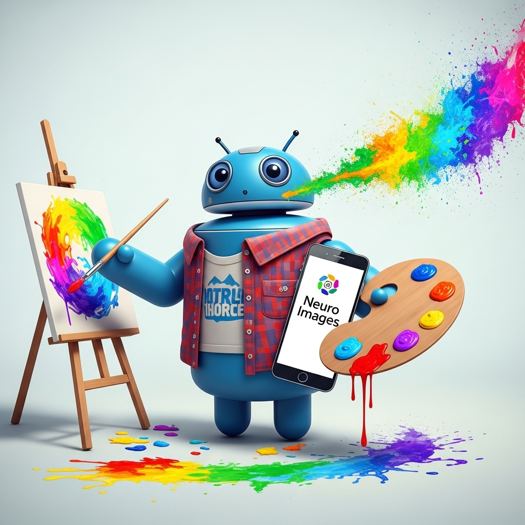 Captivating Droid Creating Masterpiece | Neuro Images Artwork