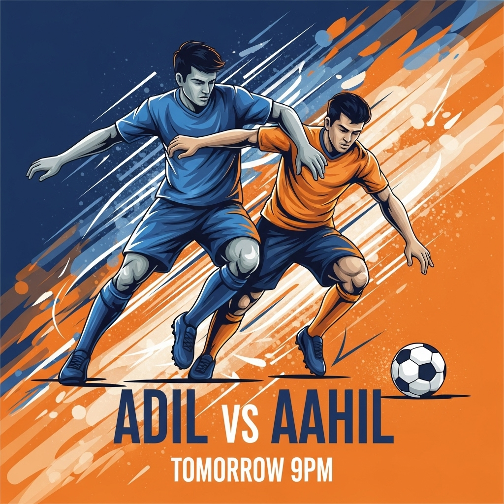 Football Match: Adil vs Aahil Tomorrow at 9 PM