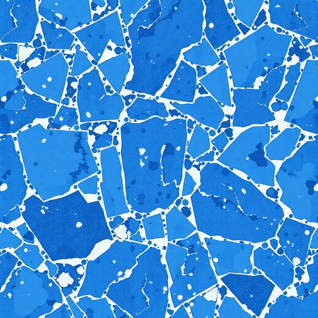 Elegant Blue Terrazzo: Polished Stone Patterns