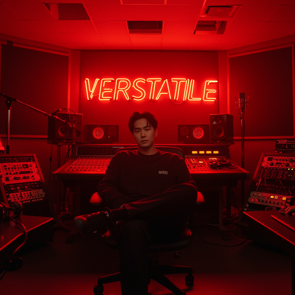 Versátil: Neon Red Recording Studio Vibes